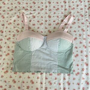 🌲SO Striped Bustier Top in Pastel Hues🌲